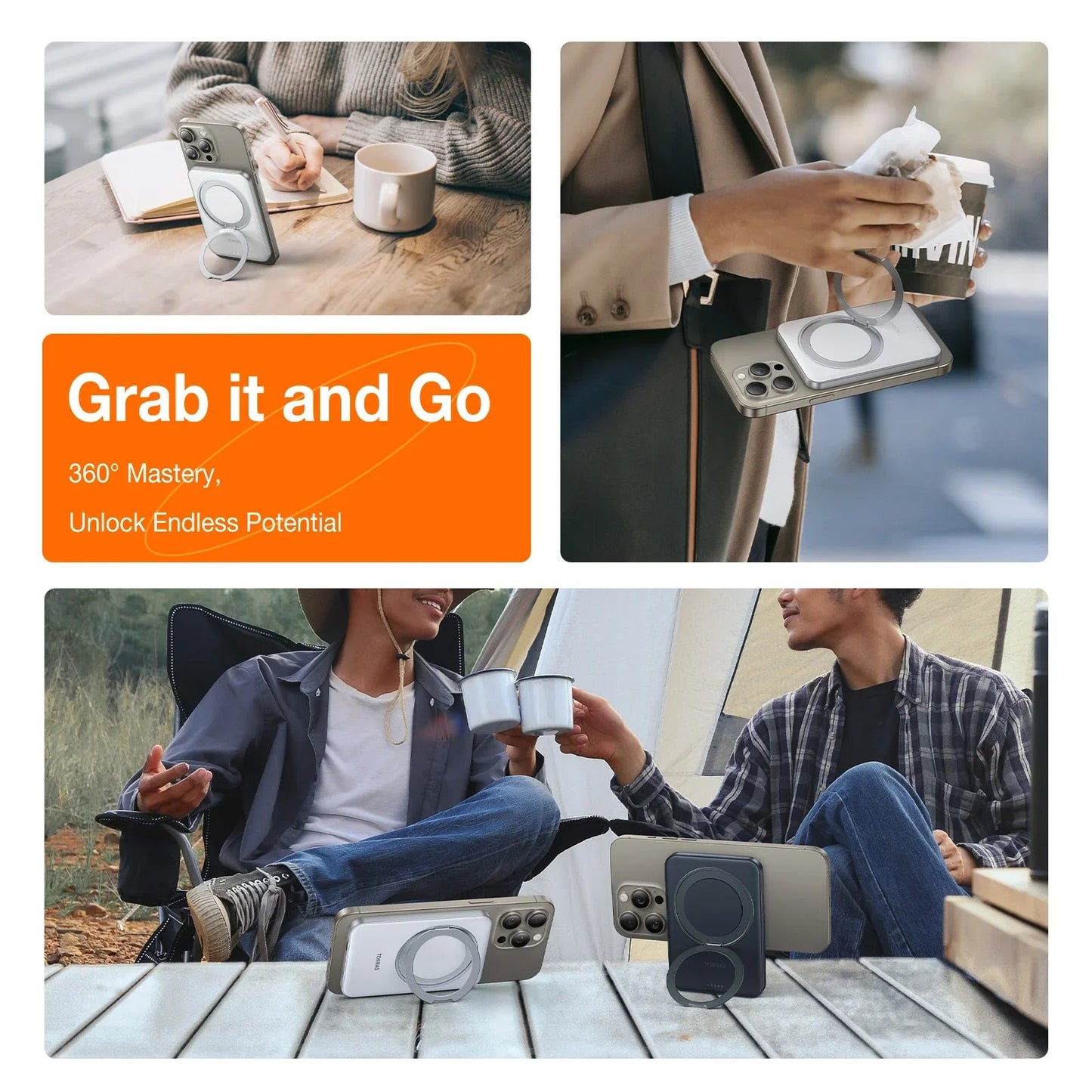 Qi2 10k mAh Ostand Wireless Power Bank with 360° Stand [Unavailable for Some Countries]